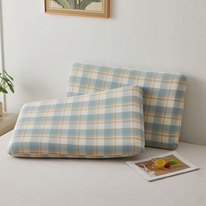 91家纺网 家纺一手货源 找家纺 翎盈家纺 2025款纯棉全棉水洗棉深睡枕专用枕套面包记忆枕枕头套枕套单品 遇见-蓝