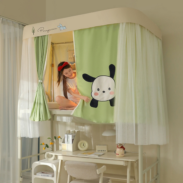 91家纺网 家纺一手货源 找家纺 （总）都市缘蚊帐 2025新款学生宿舍导轨遮光床帘上下铺贴布卡通蚊帐0.8m 0.9m床