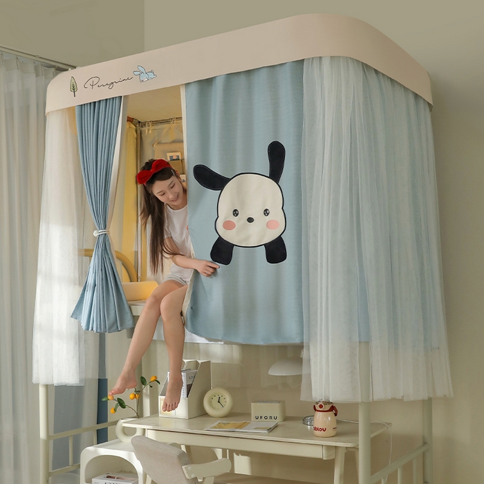 91家纺网 家纺一手货源 找家纺 （总）都市缘蚊帐 2025新款学生宿舍导轨遮光床帘上下铺贴布卡通蚊帐0.8m 0.9m床