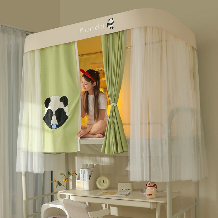 91家纺网 家纺一手货源 找家纺 （总）都市缘蚊帐 2025新款学生宿舍导轨遮光床帘上下铺贴布卡通蚊帐0.8m 0.9m床