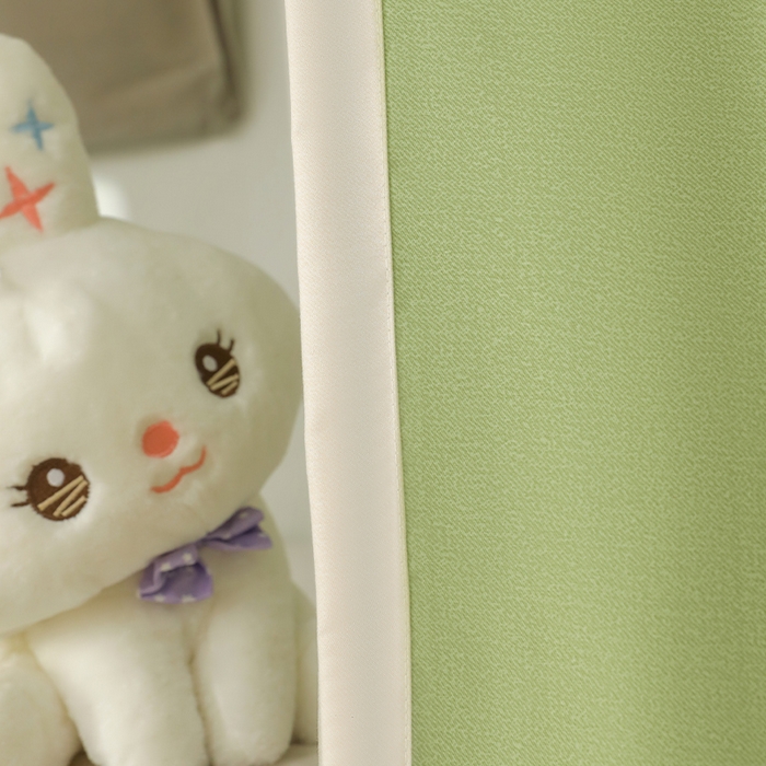 91家纺网 家纺一手货源 找家纺 都市缘蚊帐 2025新款学生宿舍导轨遮光床帘上下铺贴布卡通蚊帐0.8m 0.9m床 baby熊-豆绿