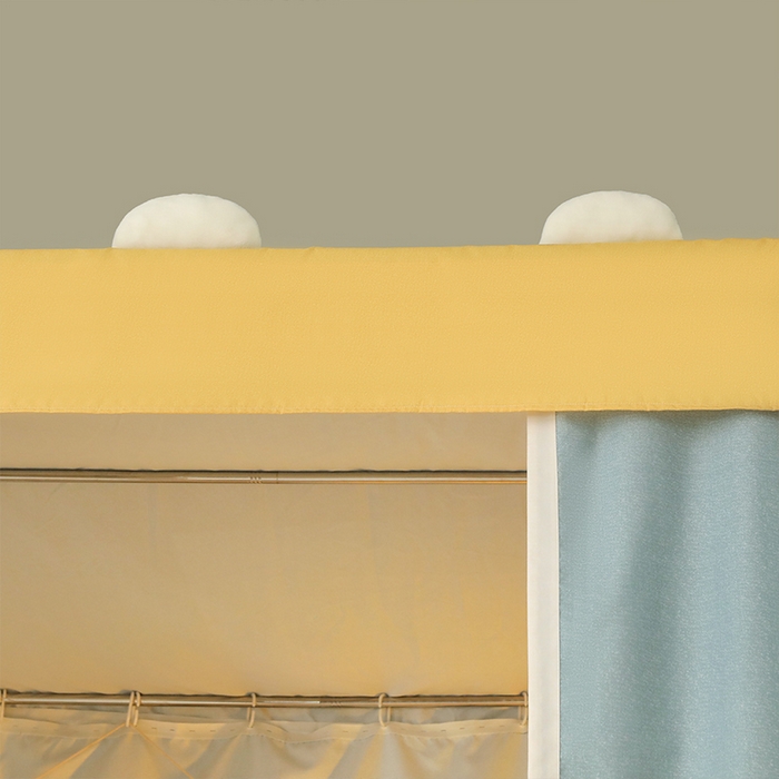 91家纺网 家纺一手货源 找家纺 都市缘蚊帐 2025新款学生宿舍导轨遮光床帘上下铺贴布卡通蚊帐0.8m 0.9m床 baby熊-墨绿