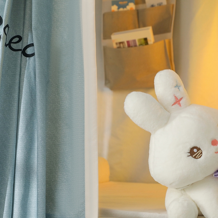 91家纺网 家纺一手货源 找家纺 都市缘蚊帐 2025新款学生宿舍导轨遮光床帘上下铺贴布卡通蚊帐0.8m 0.9m床 baby熊-墨绿