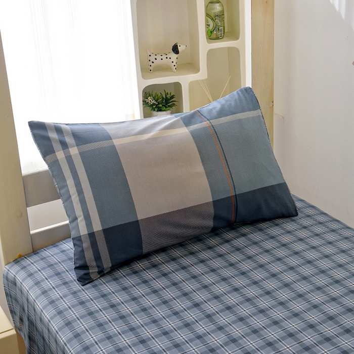 91家纺网 家纺一手货源 找家纺 水妙家纺 2025年新款A类全棉纯棉学生宿舍上下铺床笠六件套五件套 安德鲁-蓝