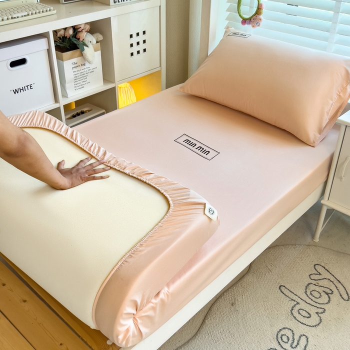 91家纺网 家纺一手货源 找家纺 （总）席世家 2025新款40支全棉纯棉绣花学生床笠-miumiu