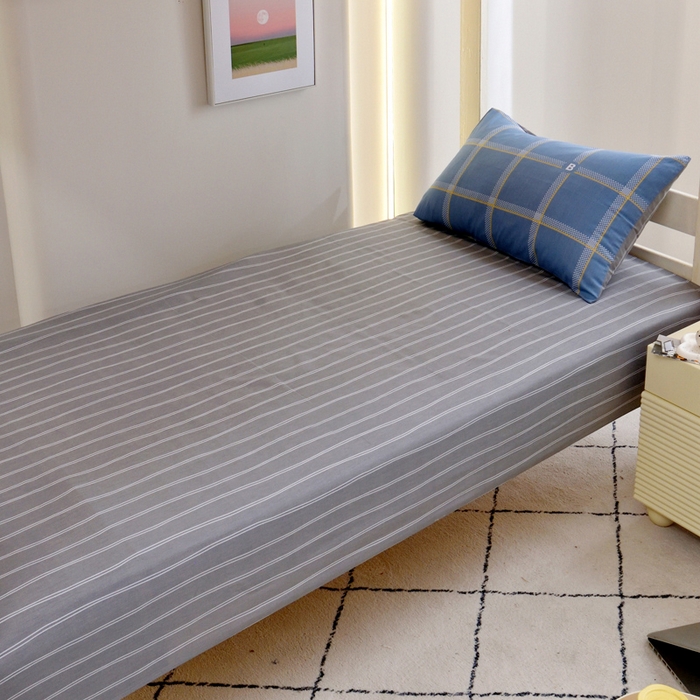 91家纺网 家纺一手货源 找家纺 水妙家纺 2025年新款A类全棉纯棉学生宿舍上下铺床笠六件套五件套 都市舞曲-蓝