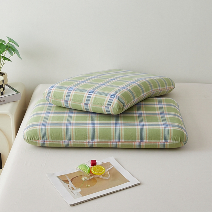 91家纺网 家纺一手货源 找家纺 翎盈家纺 2025款纯棉全棉水洗棉深睡枕专用枕套面包记忆枕枕头套枕套单品 初时-绿