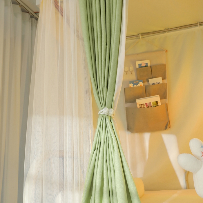 91家纺网 家纺一手货源 找家纺 都市缘蚊帐 2025新款学生宿舍导轨遮光床帘上下铺贴布卡通蚊帐0.8m 0.9m床 考拉-豆绿