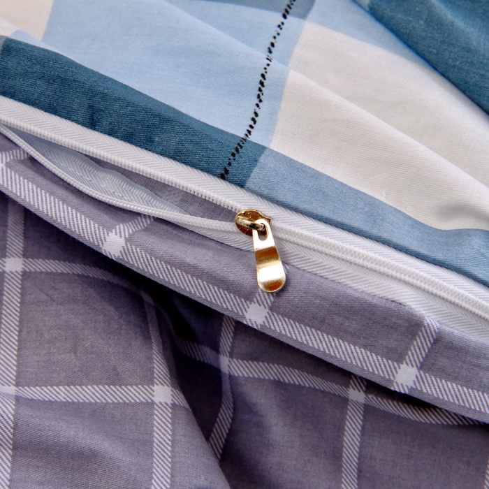 91家纺网 家纺一手货源 找家纺 水妙家纺 2025年新款A类全棉纯棉学生宿舍上下铺床笠六件套五件套 梵华-蓝