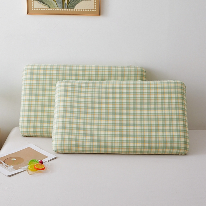 91家纺网 家纺一手货源 找家纺 翎盈家纺 2025款纯棉全棉水洗棉深睡枕专用枕套面包记忆枕枕头套枕套单品 朵拉-绿