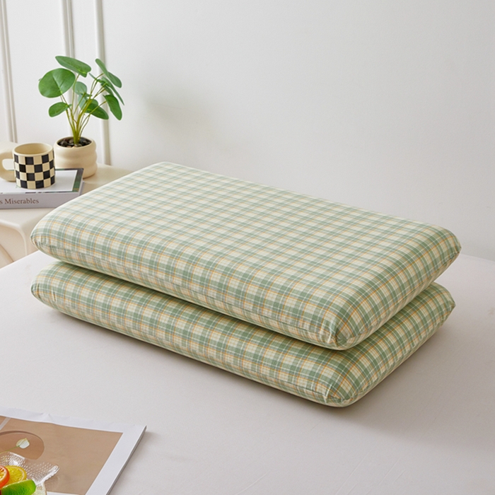 91家纺网 家纺一手货源 找家纺 翎盈家纺 2025款纯棉全棉水洗棉深睡枕专用枕套面包记忆枕枕头套枕套单品 朵拉-绿