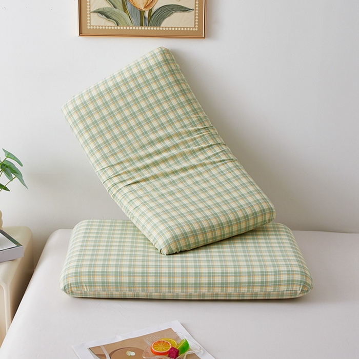 91家纺网 家纺一手货源 找家纺 翎盈家纺 2025款纯棉全棉水洗棉深睡枕专用枕套面包记忆枕枕头套枕套单品 朵拉-绿