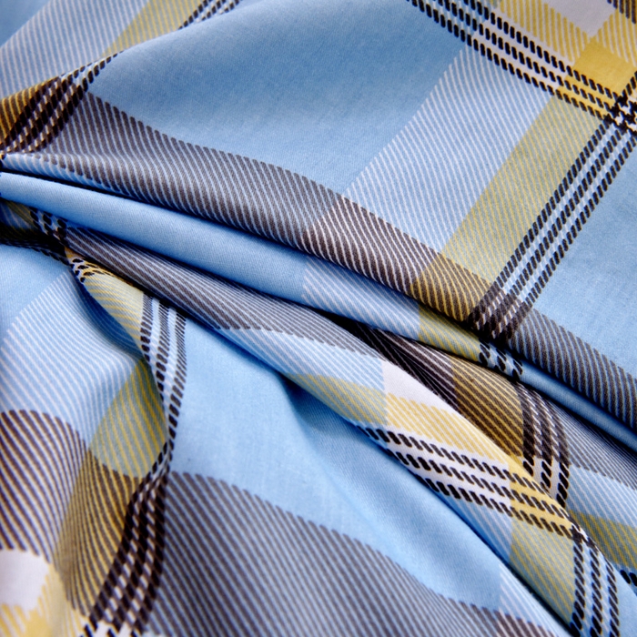 91家纺网 家纺一手货源 找家纺 水妙家纺 2025年新款A类全棉纯棉学生宿舍上下铺床笠六件套五件套 马尔-蓝