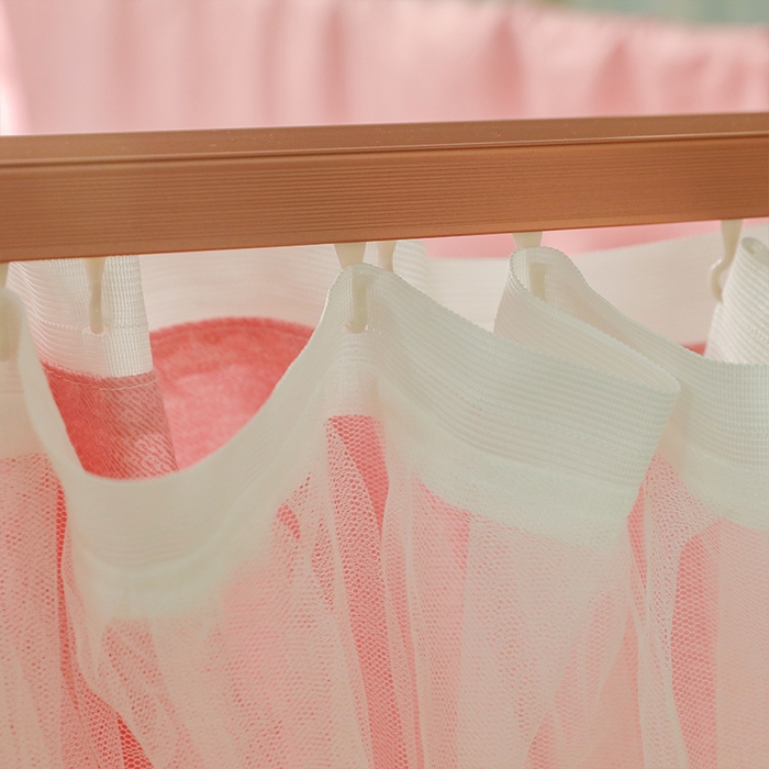 91家纺网 家纺一手货源 找家纺 都市缘蚊帐 2025新款学生宿舍导轨遮光床帘上下铺贴布卡通蚊帐0.8m 0.9m床 软萌兔-粉