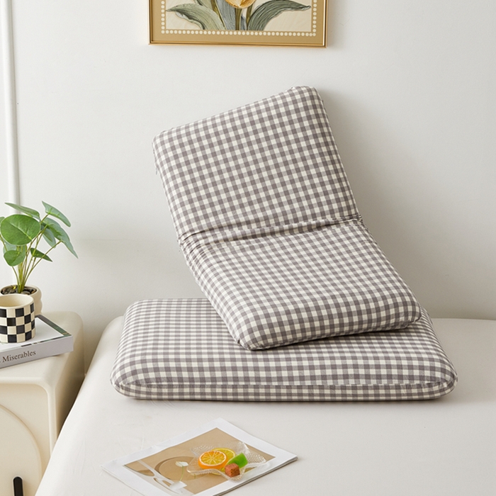 91家纺网 家纺一手货源 找家纺 翎盈家纺 2025款纯棉全棉水洗棉深睡枕专用枕套面包记忆枕枕头套枕套单品 灰小格