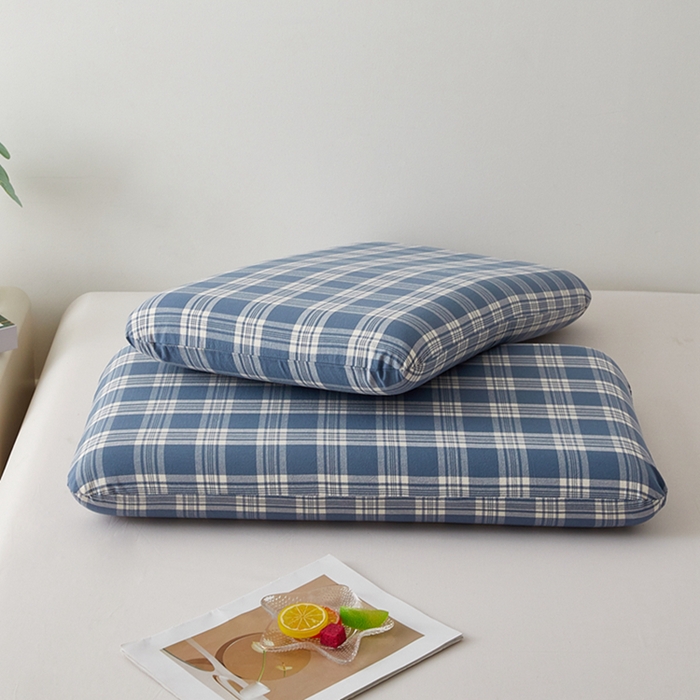 91家纺网 家纺一手货源 找家纺 翎盈家纺 2025款纯棉全棉水洗棉深睡枕专用枕套面包记忆枕枕头套枕套单品 卡洛-蓝