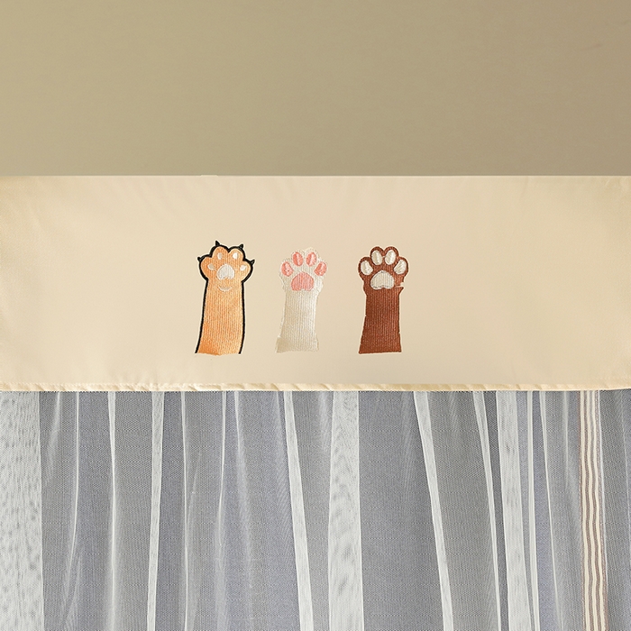 91家纺网 家纺一手货源 找家纺 都市缘蚊帐 2025新款学生宿舍导轨遮光床帘上下铺贴布卡通蚊帐0.8m 0.9m床 小白狗-藏青