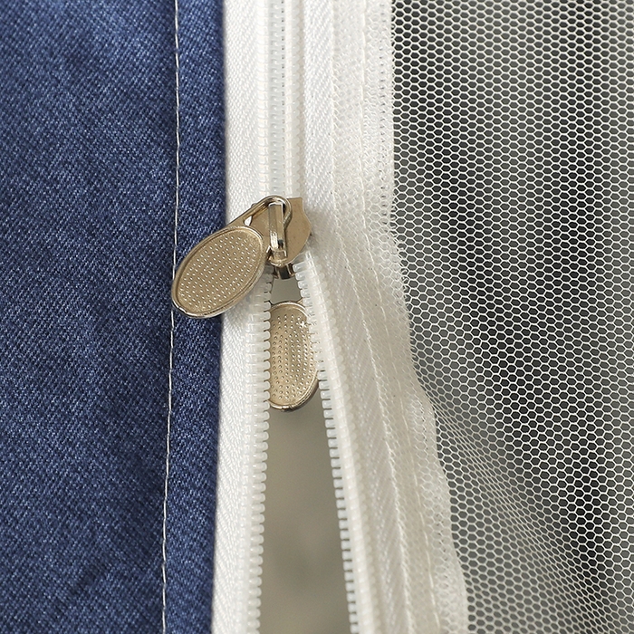 91家纺网 家纺一手货源 找家纺 都市缘蚊帐 2025新款学生宿舍导轨遮光床帘上下铺贴布卡通蚊帐0.8m 0.9m床 小白狗-藏青