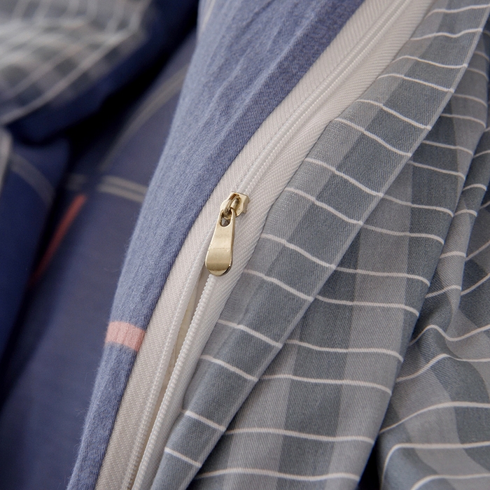 91家纺网 家纺一手货源 找家纺 水妙家纺 2025年新款A类全棉纯棉学生宿舍上下铺床笠六件套五件套 念初-蓝