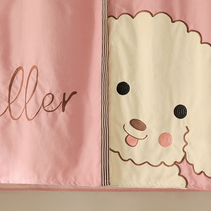 91家纺网 家纺一手货源 找家纺 都市缘蚊帐 2025新款学生宿舍导轨遮光床帘上下铺贴布卡通蚊帐0.8m 0.9m床 小白狗-粉