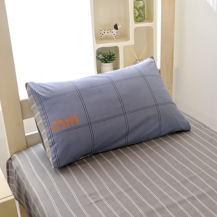 91家纺网 家纺一手货源 找家纺 水妙家纺 2025年新款A类全棉纯棉学生宿舍上下铺床笠六件套五件套 清韵-蓝