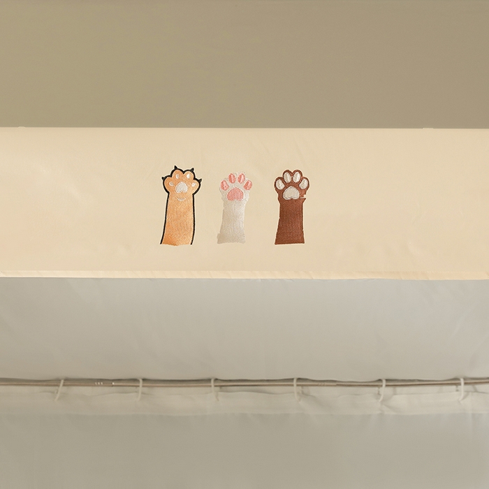 91家纺网 家纺一手货源 找家纺 都市缘蚊帐 2025新款学生宿舍导轨遮光床帘上下铺贴布卡通蚊帐0.8m 0.9m床 小白狗-浅灰