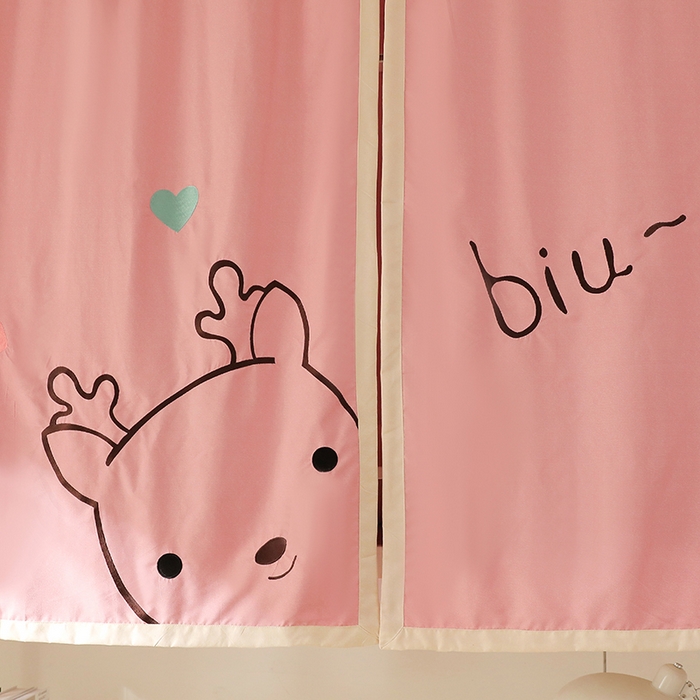 91家纺网 家纺一手货源 找家纺 都市缘蚊帐 2025新款学生宿舍导轨遮光床帘上下铺贴布卡通蚊帐0.8m 0.9m床 小鹿-粉