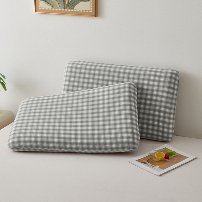 翎盈家纺 2025款纯棉全棉水洗棉深睡枕专用枕套面包记忆枕枕头套枕套单品 尚品-灰