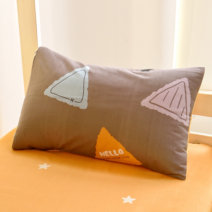 91家纺网 家纺一手货源 找家纺 水妙家纺 2025年新款A类全棉纯棉学生宿舍上下铺床笠六件套五件套 三角体-灰