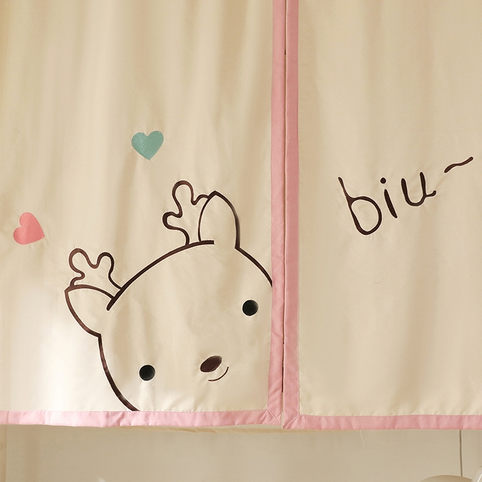 91家纺网 家纺一手货源 找家纺 都市缘蚊帐 2025新款学生宿舍导轨遮光床帘上下铺贴布卡通蚊帐0.8m 0.9m床 小鹿-驼