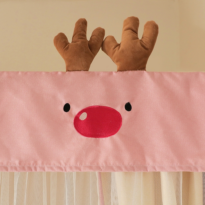 91家纺网 家纺一手货源 找家纺 都市缘蚊帐 2025新款学生宿舍导轨遮光床帘上下铺贴布卡通蚊帐0.8m 0.9m床 小鹿-驼