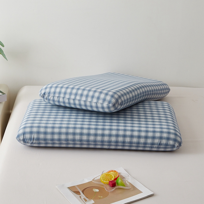 91家纺网 家纺一手货源 找家纺 翎盈家纺 2025款纯棉全棉水洗棉深睡枕专用枕套面包记忆枕枕头套枕套单品 尚品-蓝