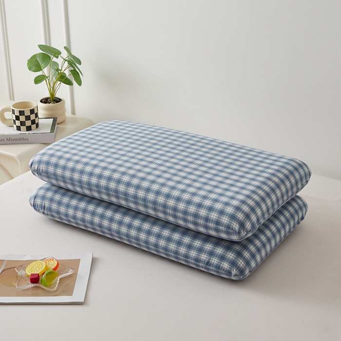 91家纺网 家纺一手货源 找家纺 翎盈家纺 2025款纯棉全棉水洗棉深睡枕专用枕套面包记忆枕枕头套枕套单品 尚品-蓝