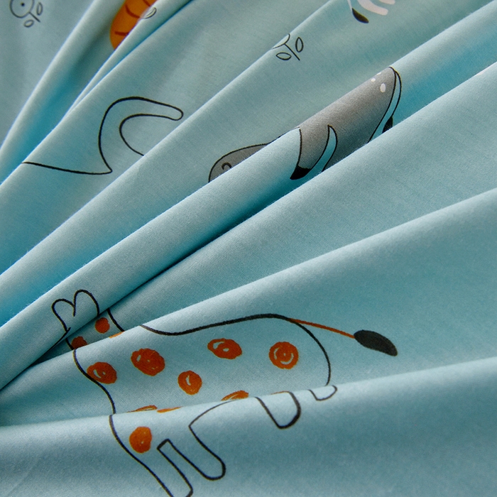 91家纺网 家纺一手货源 找家纺 水妙家纺 2025年新款A类全棉纯棉学生宿舍上下铺床笠六件套五件套 森林之歌-蓝