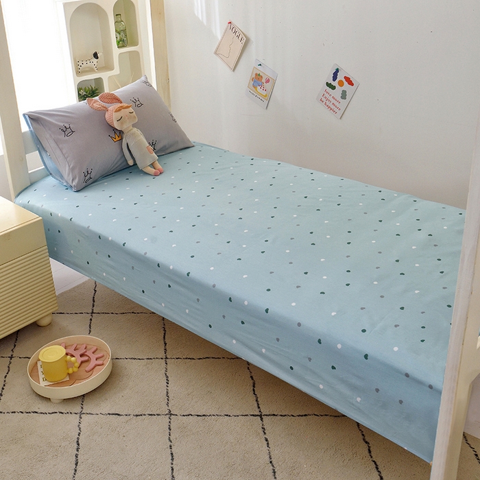 91家纺网 家纺一手货源 找家纺 水妙家纺 2025年新款A类全棉纯棉学生宿舍上下铺床笠六件套五件套 星耀皇冠-灰