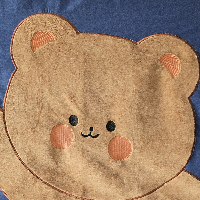 91家纺网 家纺一手货源 找家纺 都市缘蚊帐 2025新款学生宿舍导轨遮光床帘上下铺贴布卡通蚊帐0.8m 0.9m床 小棕熊 藏青