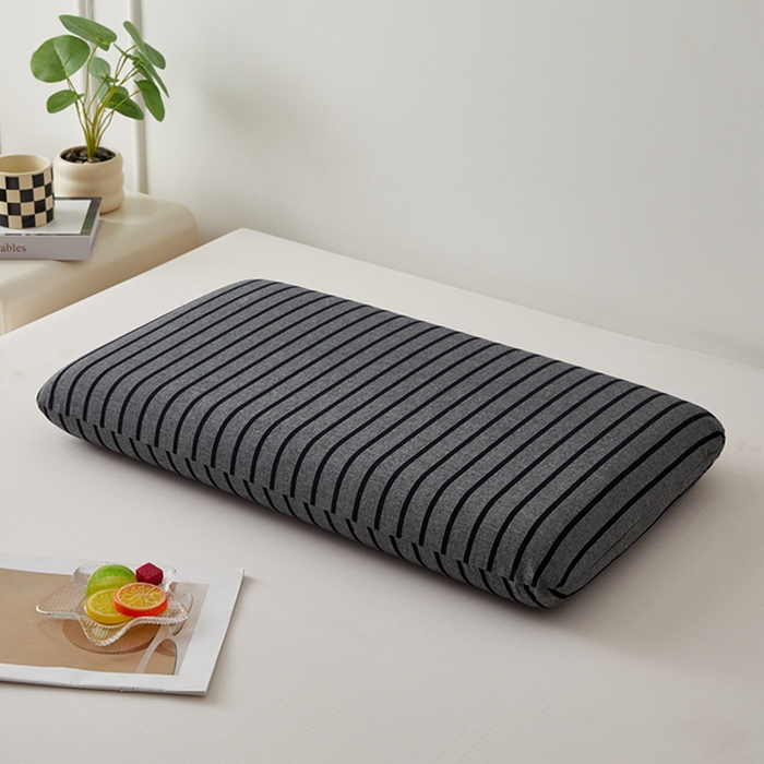 91家纺网 家纺一手货源 找家纺 翎盈家纺 2025款纯棉全棉水洗棉深睡枕专用枕套面包记忆枕枕头套枕套单品 条纹黑