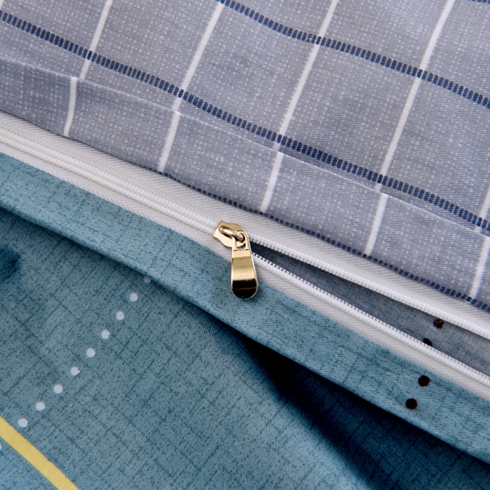 91家纺网 家纺一手货源 找家纺 水妙家纺 2025年新款A类全棉纯棉学生宿舍上下铺床笠六件套五件套 宇格-蓝