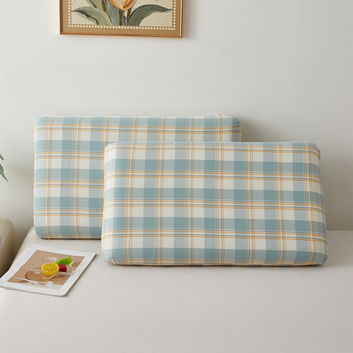 91家纺网 家纺一手货源 找家纺 翎盈家纺 2025款纯棉全棉水洗棉深睡枕专用枕套面包记忆枕枕头套枕套单品 遇见-蓝