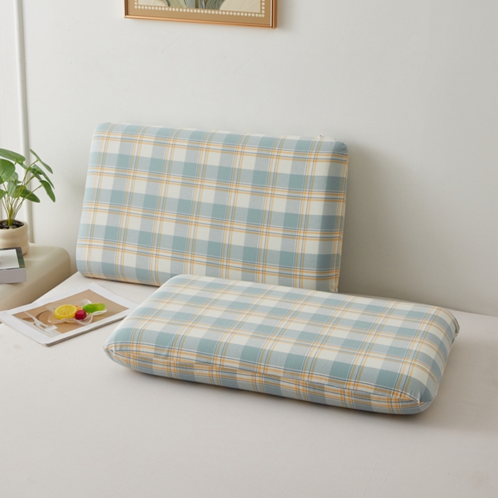 91家纺网 家纺一手货源 找家纺 翎盈家纺 2025款纯棉全棉水洗棉深睡枕专用枕套面包记忆枕枕头套枕套单品 遇见-蓝