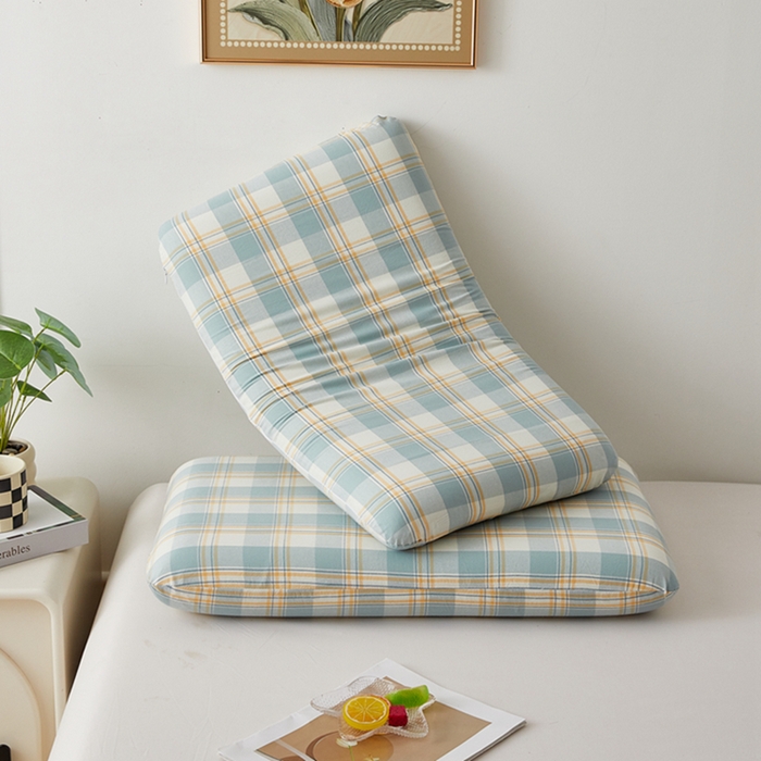 91家纺网 家纺一手货源 找家纺 翎盈家纺 2025款纯棉全棉水洗棉深睡枕专用枕套面包记忆枕枕头套枕套单品 遇见-蓝