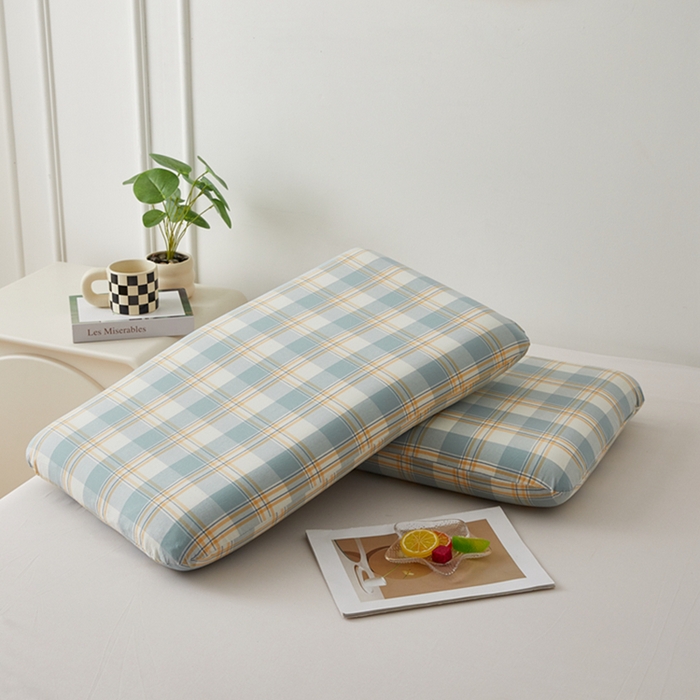 91家纺网 家纺一手货源 找家纺 翎盈家纺 2025款纯棉全棉水洗棉深睡枕专用枕套面包记忆枕枕头套枕套单品 遇见-蓝