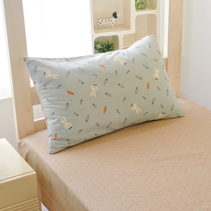 91家纺网 家纺一手货源 找家纺 水妙家纺 2025年新款A类全棉纯棉学生宿舍上下铺床笠六件套五件套 长耳兔-蓝