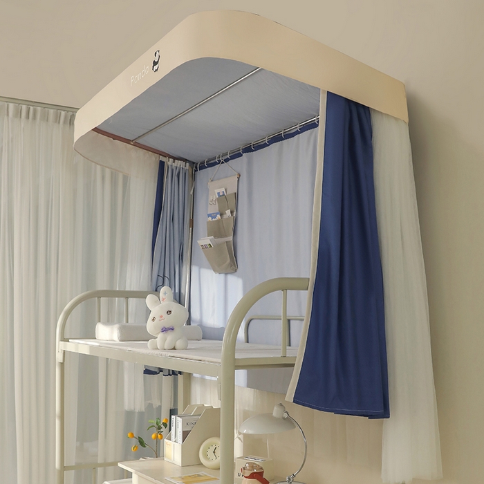 91家纺网 家纺一手货源 找家纺 都市缘蚊帐 2025新款学生宿舍导轨遮光床帘上下铺贴布卡通蚊帐0.8m 0.9m床 熊猫圆圆-藏青