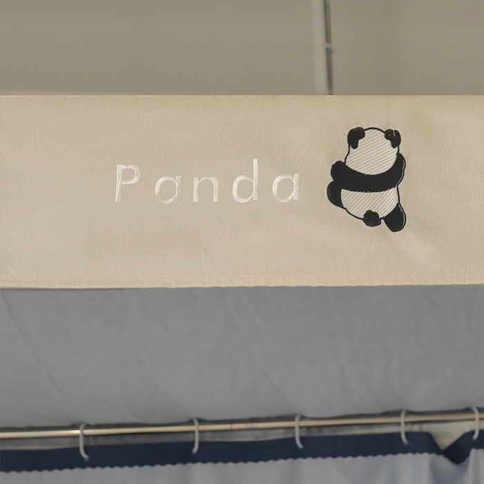 91家纺网 家纺一手货源 找家纺 都市缘蚊帐 2025新款学生宿舍导轨遮光床帘上下铺贴布卡通蚊帐0.8m 0.9m床 熊猫圆圆-藏青