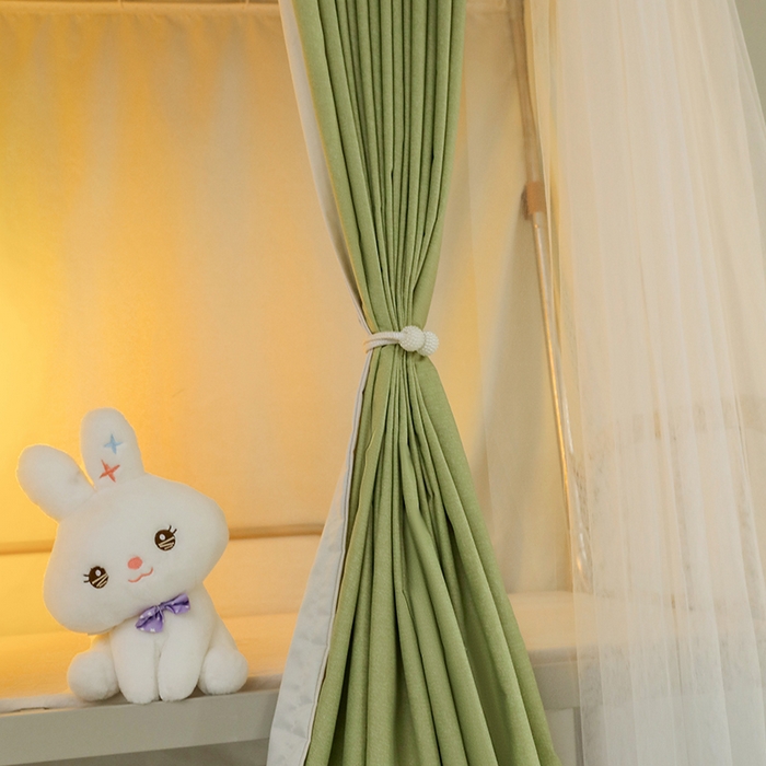 91家纺网 家纺一手货源 找家纺 都市缘蚊帐 2025新款学生宿舍导轨遮光床帘上下铺贴布卡通蚊帐0.8m 0.9m床 熊猫圆圆-豆绿