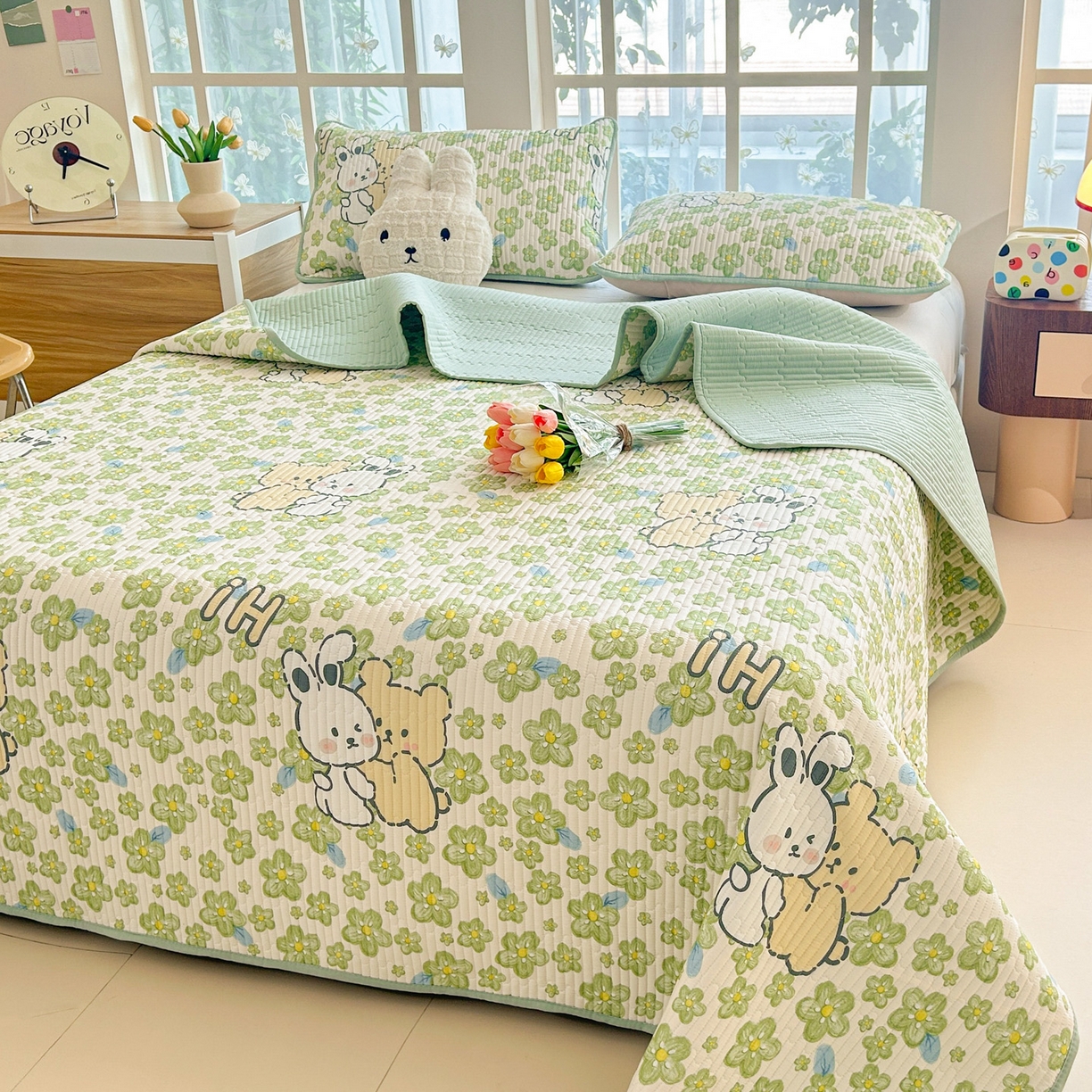 91家纺网 家纺一手货源 找家纺 恒尚居2025新款春秋纯棉床盖全棉印花床单床垫床褥垫-跑量（四季款）纯棉四季款- 巴黎春天