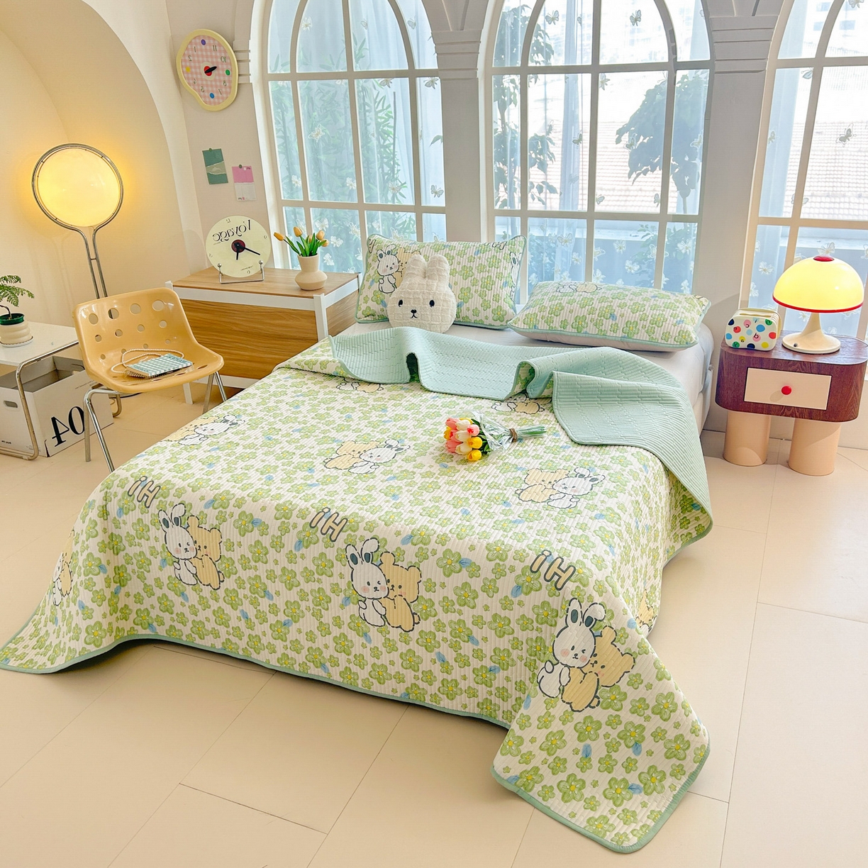 91家纺网 家纺一手货源 找家纺 恒尚居2025新款春秋纯棉床盖全棉印花床单床垫床褥垫-跑量（四季款）纯棉四季款- 巴黎春天