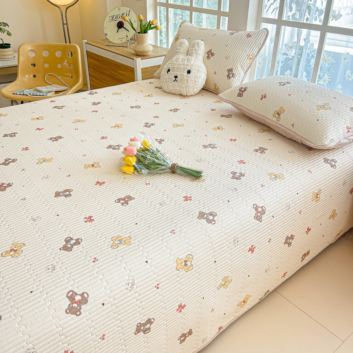 91家纺网 家纺一手货源 找家纺 恒尚居2025新款春秋纯棉床盖全棉印花床单床垫床褥垫-跑量（四季款） 纯棉四季款-芭比熊