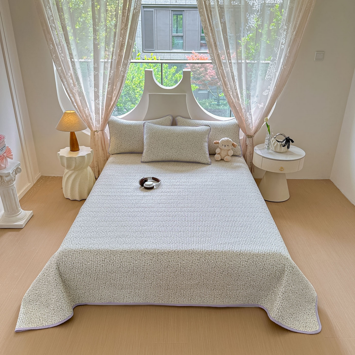 恒尚居2025新款春秋纯棉床盖全棉印花床单床垫床褥垫-跑量（四季款） 纯棉四季款-半夏